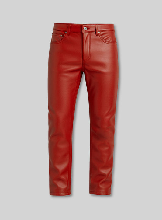 Red Leather Jeans