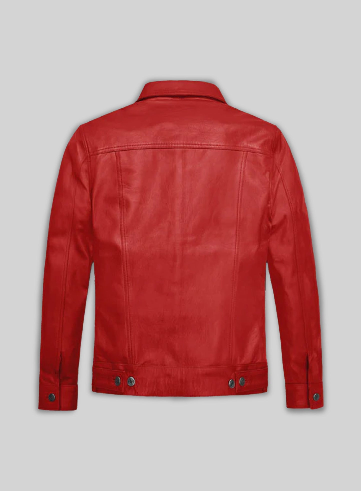 Red Leather Trucker Jacket