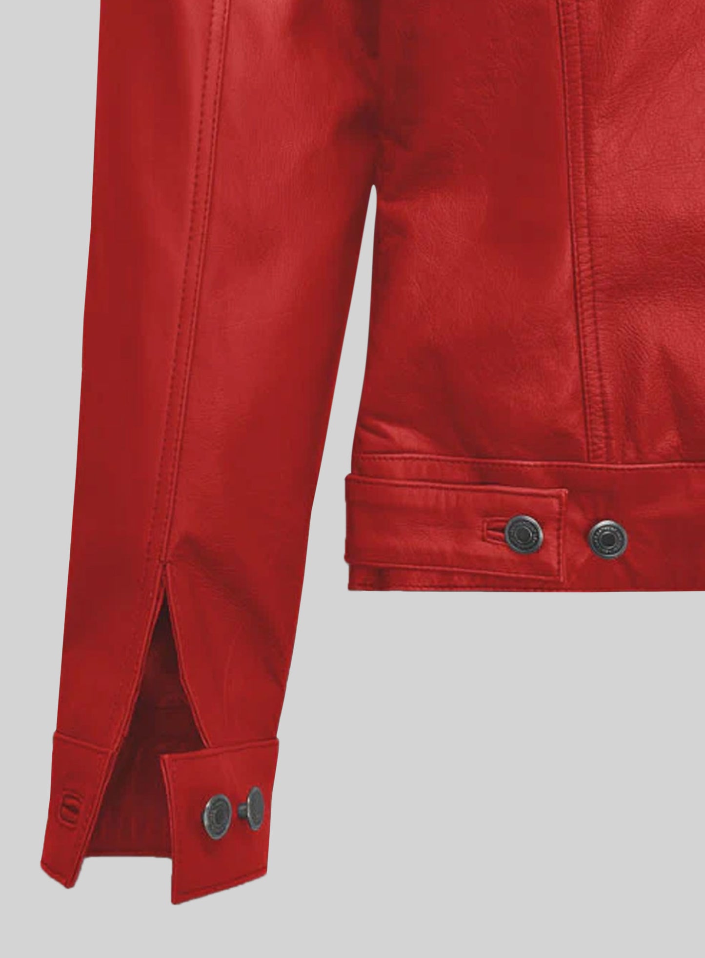 Red Leather Trucker Jacket