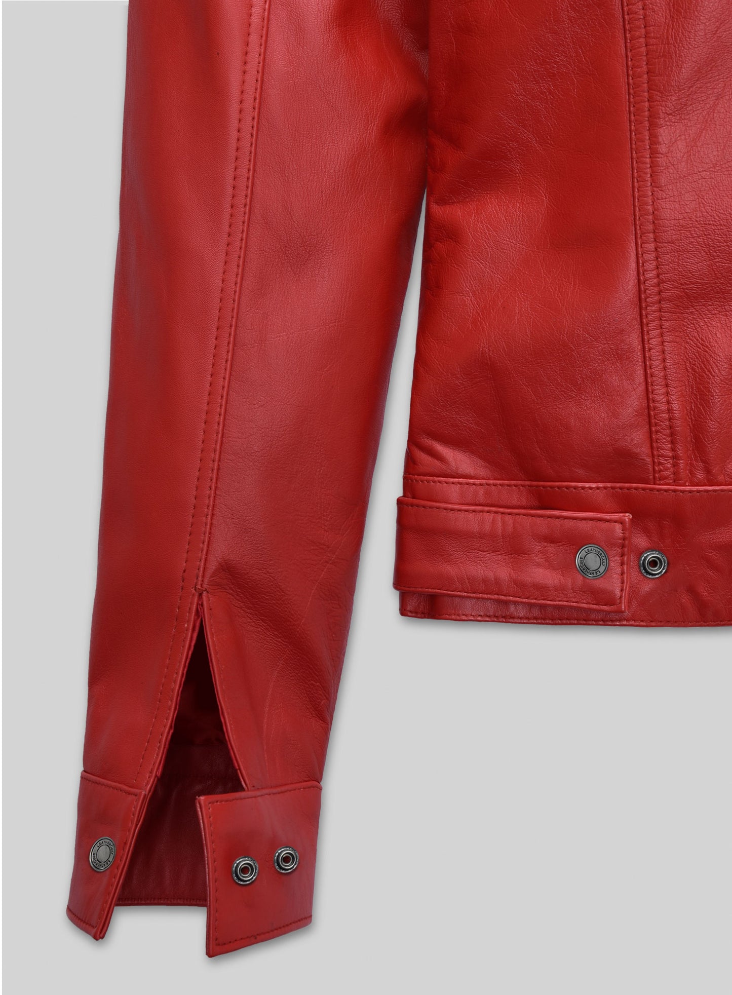 Red Leather Trucker Jacket