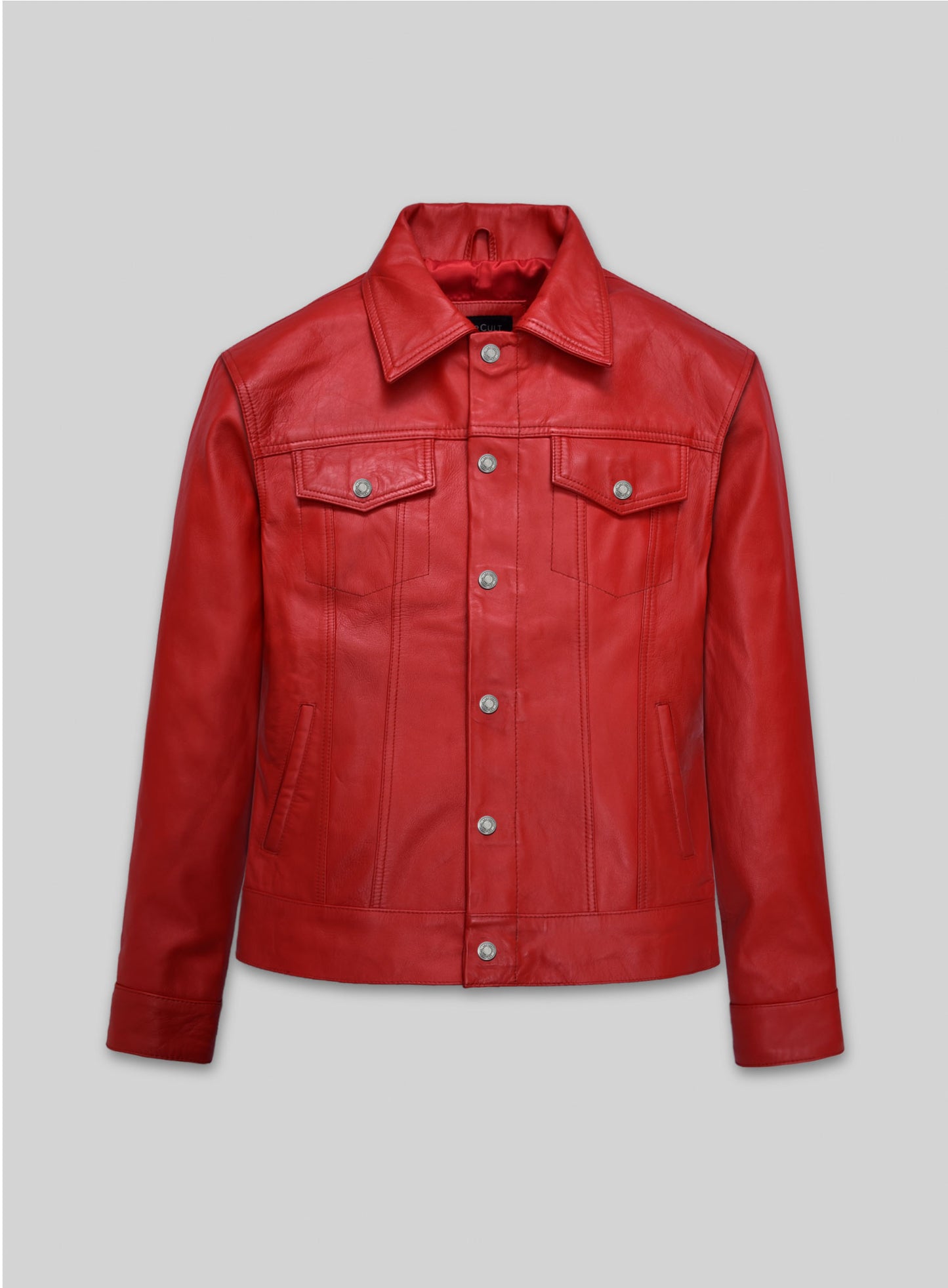 Red Leather Trucker Jacket