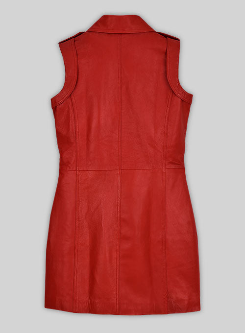 Red Motivated Biker Leather Dress #772 - LeatherCult