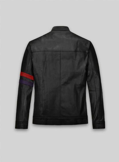 Red Striped Leather Jacket #97