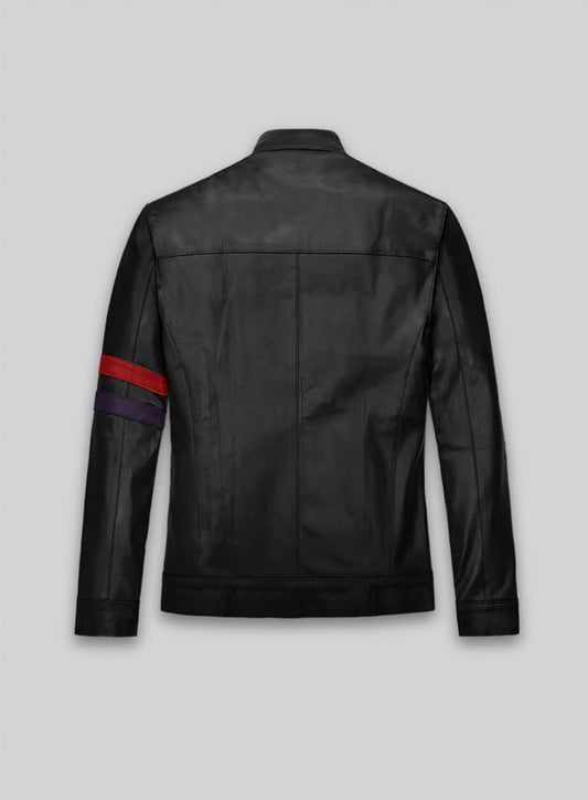 Red Striped Leather Jacket #97