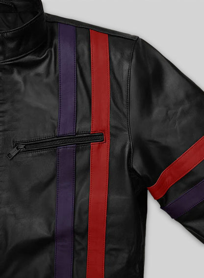 Red Striped Leather Jacket #97