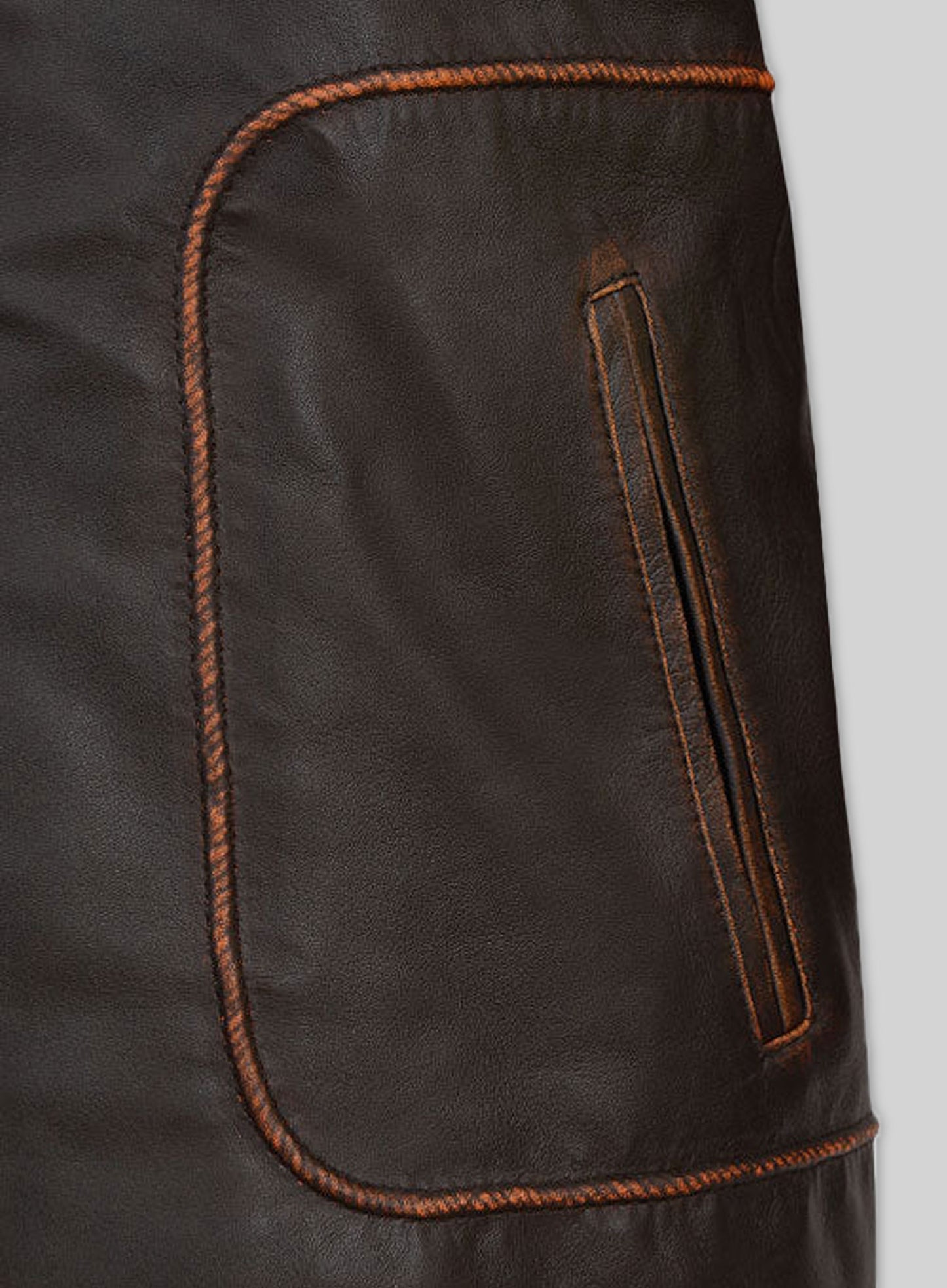 Reggie Rubbed Dark Brown Leather Jacket
