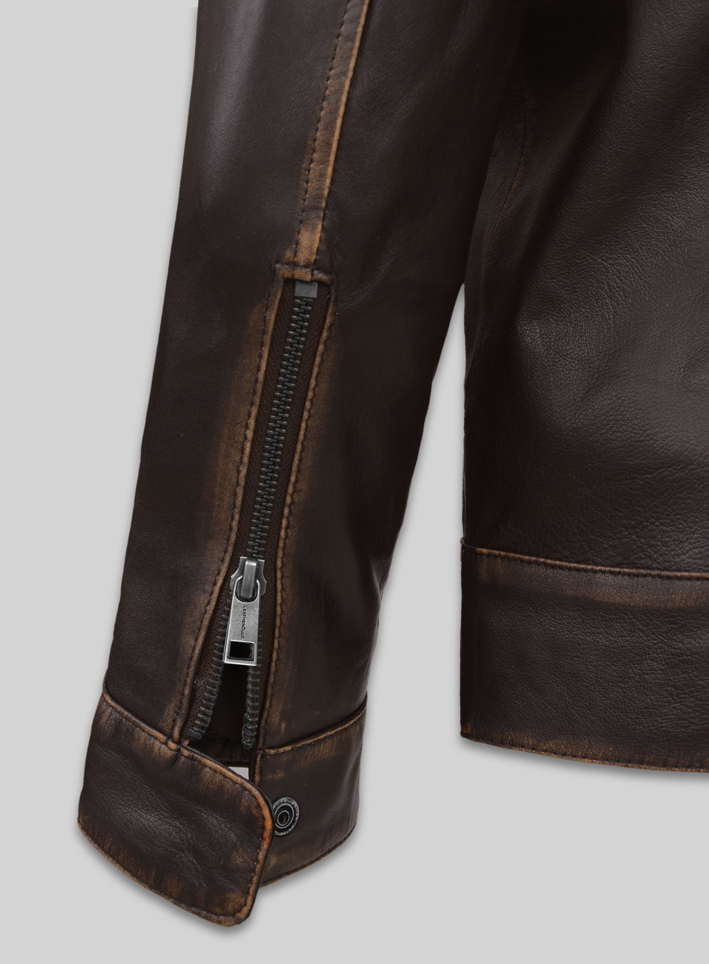 Reggie Rubbed Dark Brown Leather Jacket