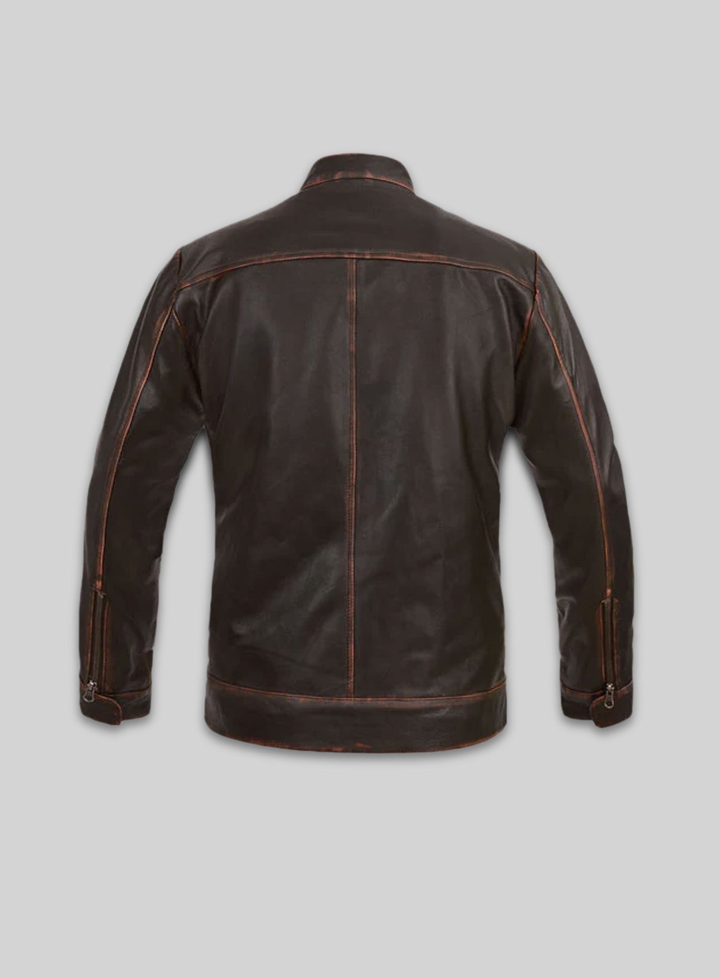 Reggie Rubbed Dark Brown Leather Jacket