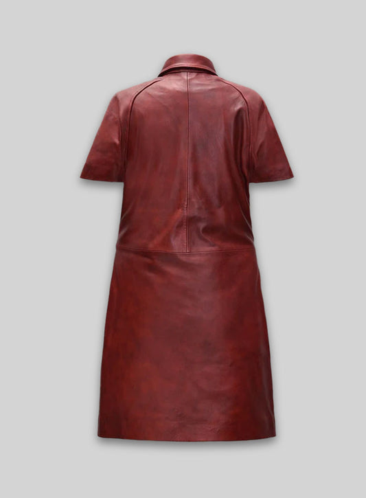Renee Leather Shirt Dress - # 764