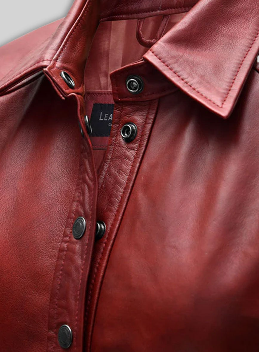 Renee Leather Shirt Dress - # 764
