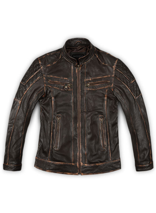Retro Leather Jacket with Hoodie - LeatherCult