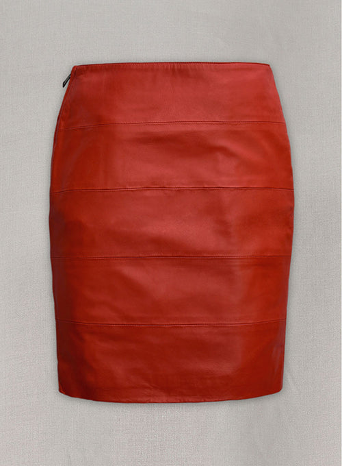 Ribbed Leather Skirt - # 445 - LeatherCult