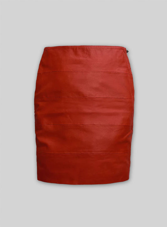 Ribbed Leather Skirt - # 445