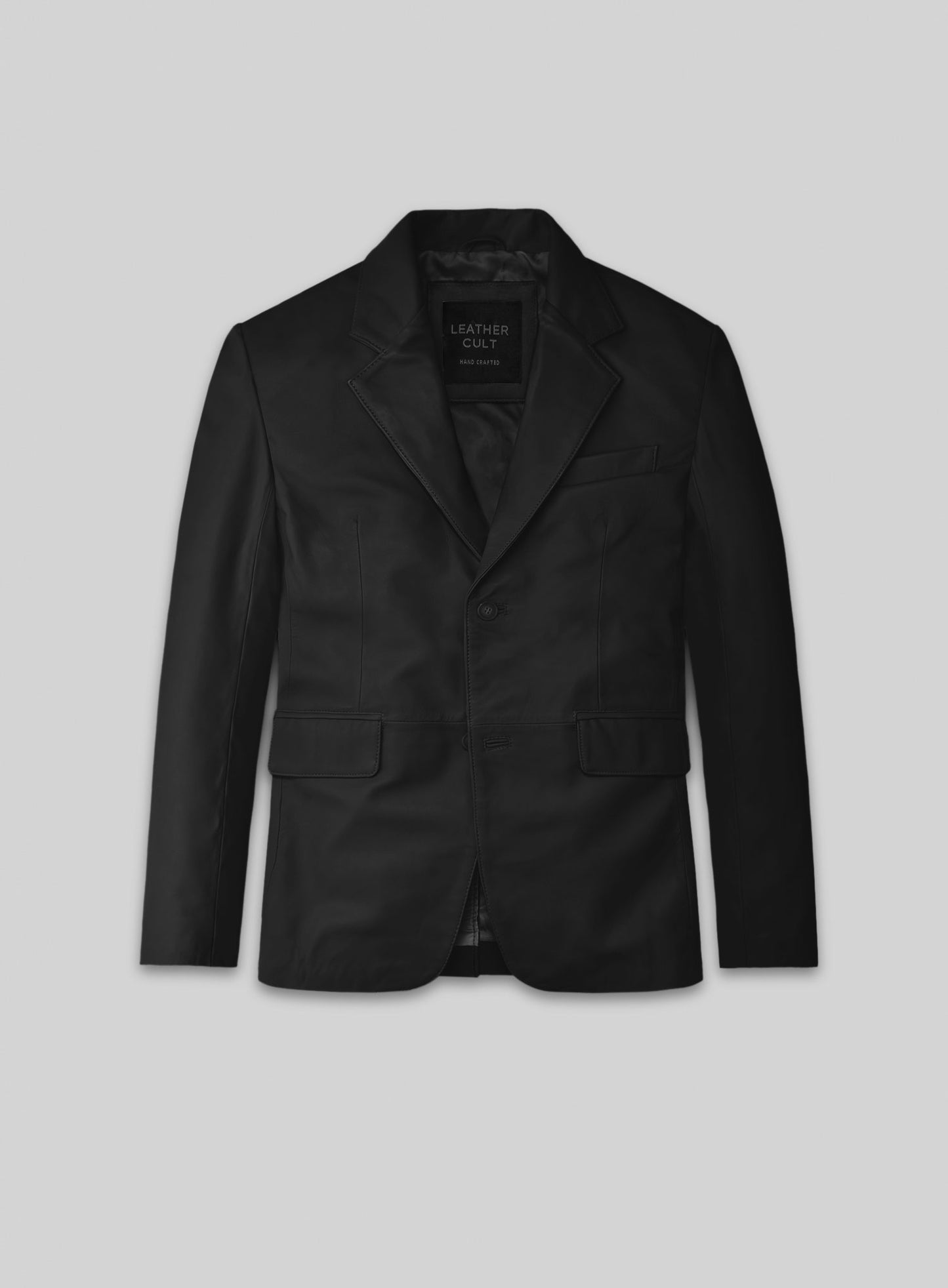 Rich Black Lambskin Leather Blazer