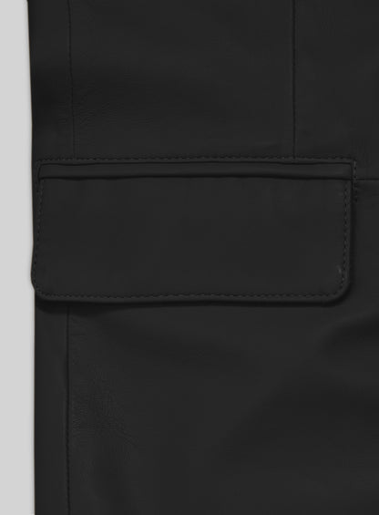 Rich Black Lambskin Leather Blazer
