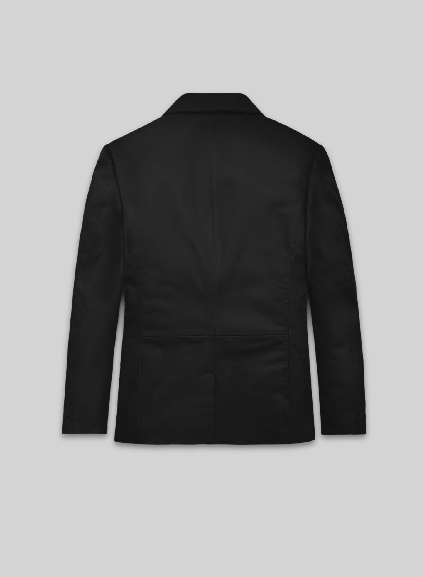 Rich Black Lambskin Leather Blazer