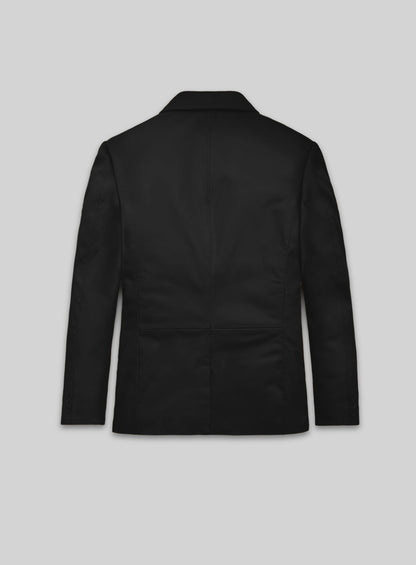 Rich Black Lambskin Leather Blazer