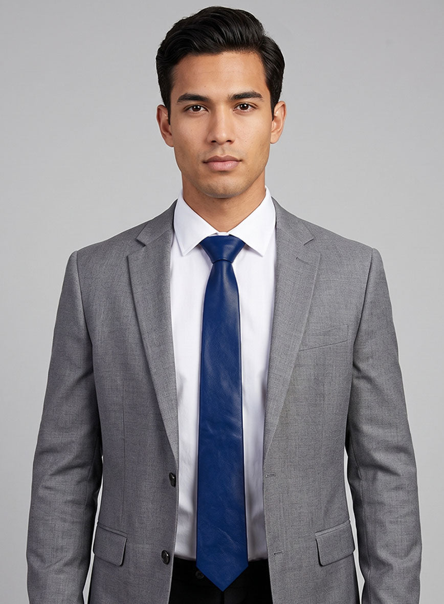 Rich Blue Leather Tie
