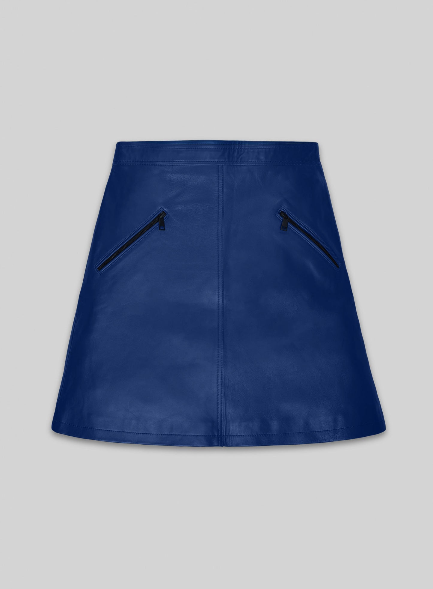 Rich Blue Emilia Clarke Leather Skirt