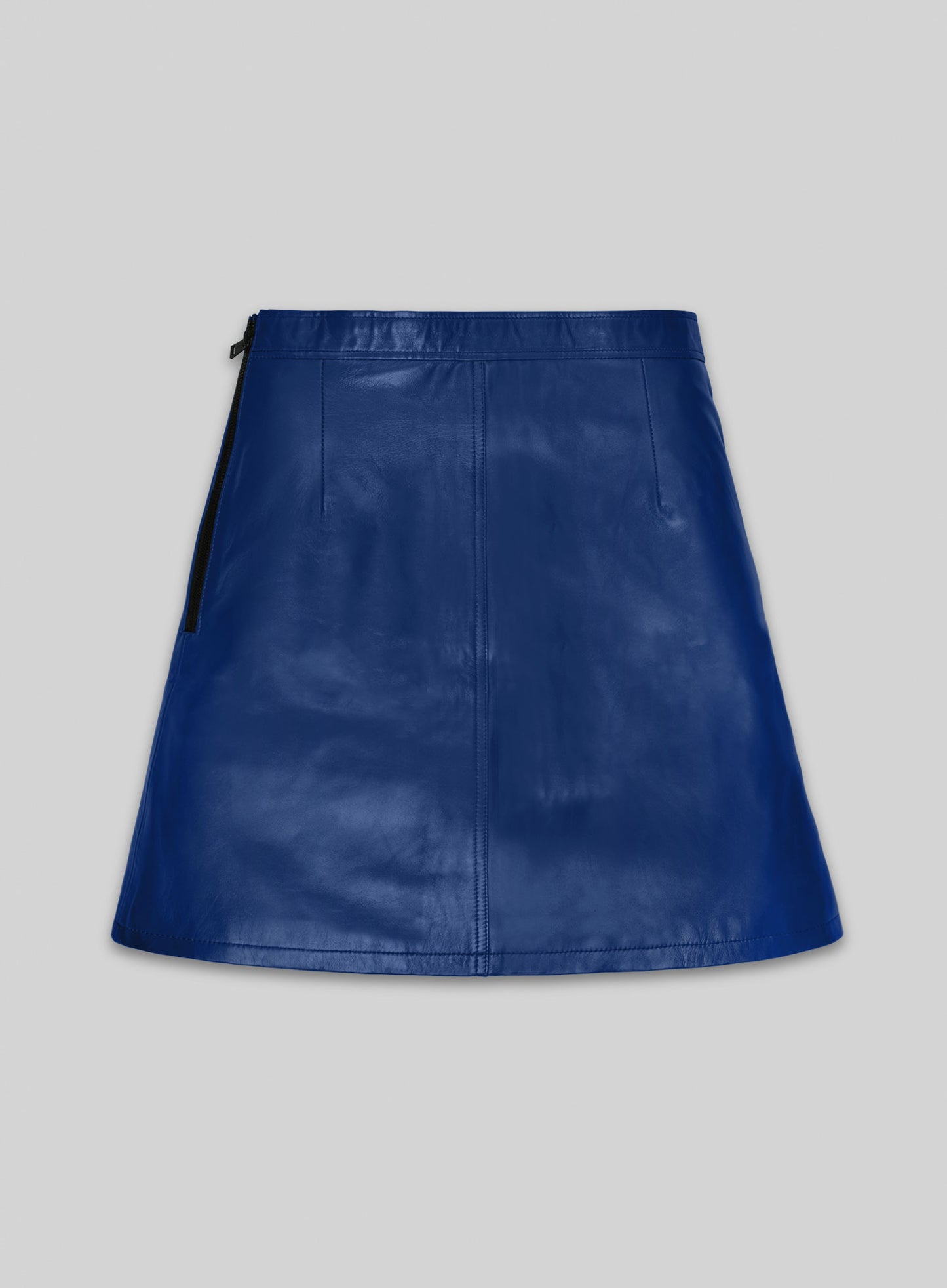 Rich Blue Emilia Clarke Leather Skirt