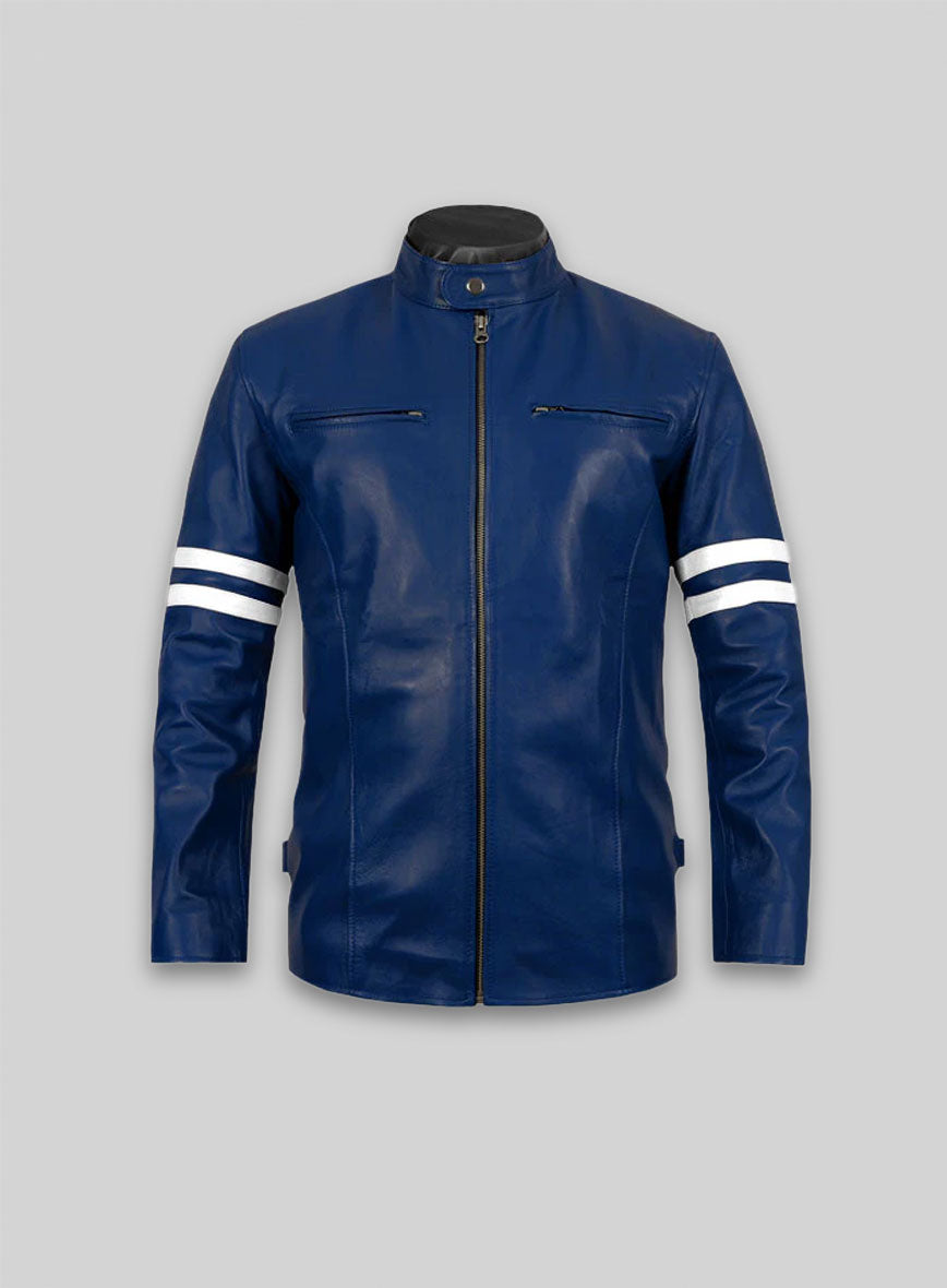 Rich Blue Leather Jacket # 887