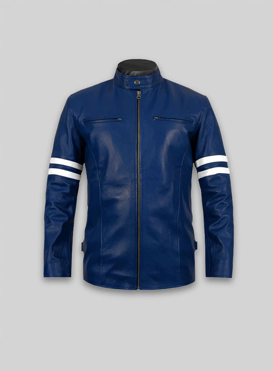 Rich Blue Leather Jacket # 887