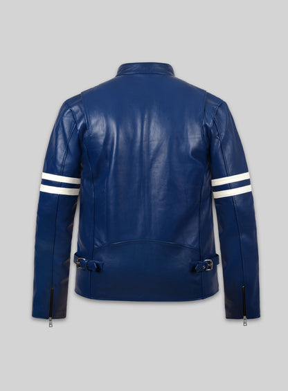 Rich Blue Leather Jacket # 887