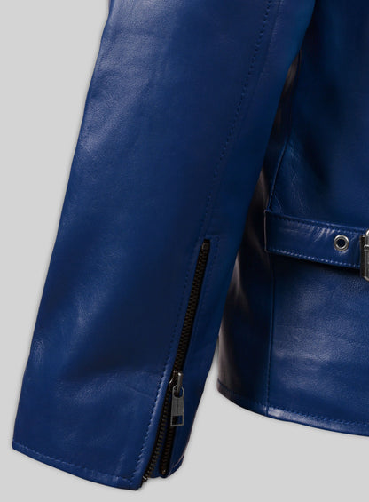 Rich Blue Leather Jacket # 887