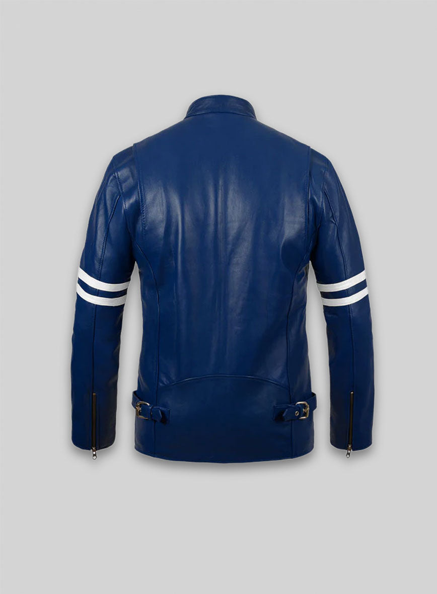 Rich Blue Leather Jacket # 887