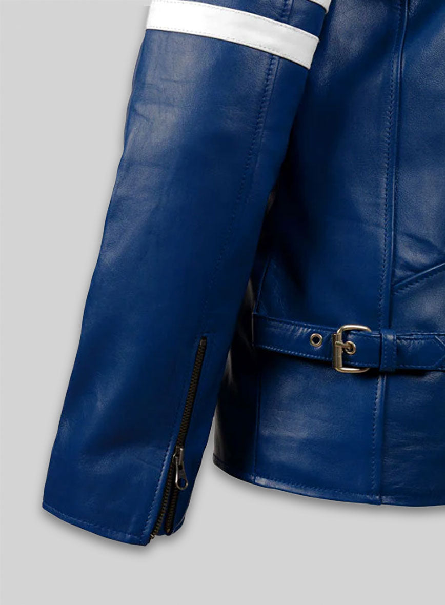 Rich Blue Leather Jacket # 887