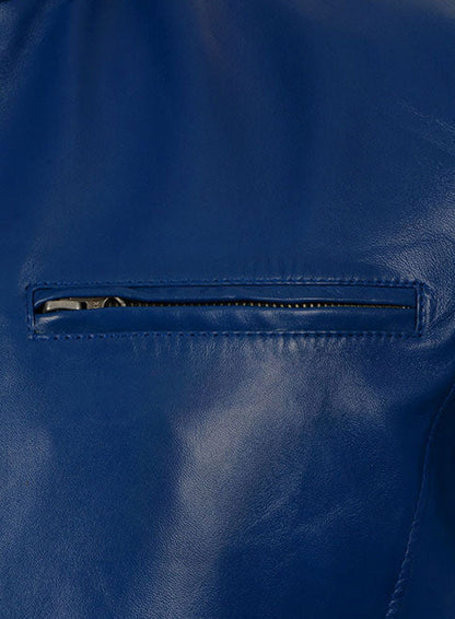 Rich Blue Leather Jacket # 887