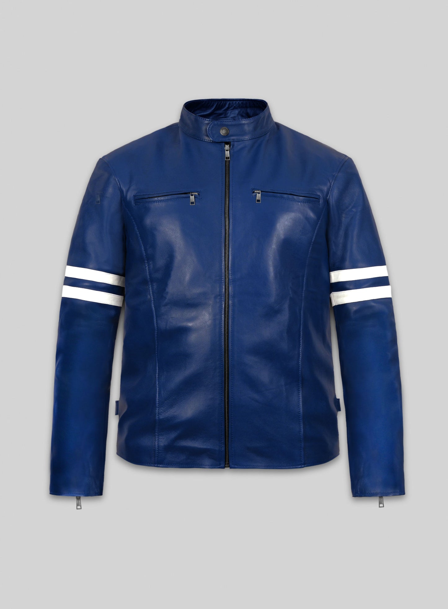 Rich Blue Leather Jacket # 887