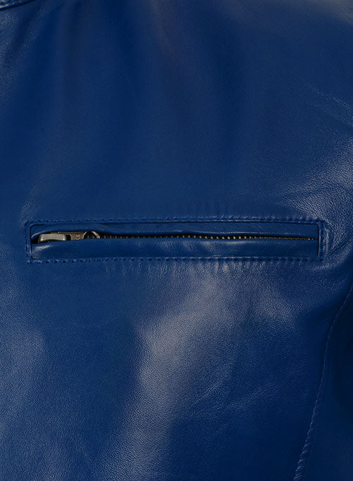 Rich Blue Leather Jacket # 887 - LeatherCult