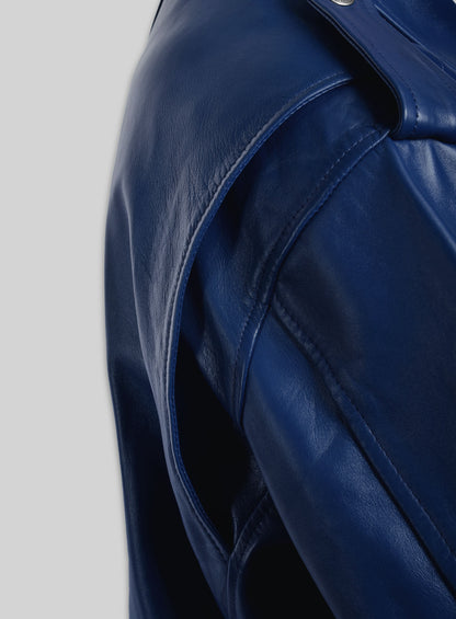 Rich Blue Trooper Biker Jacket