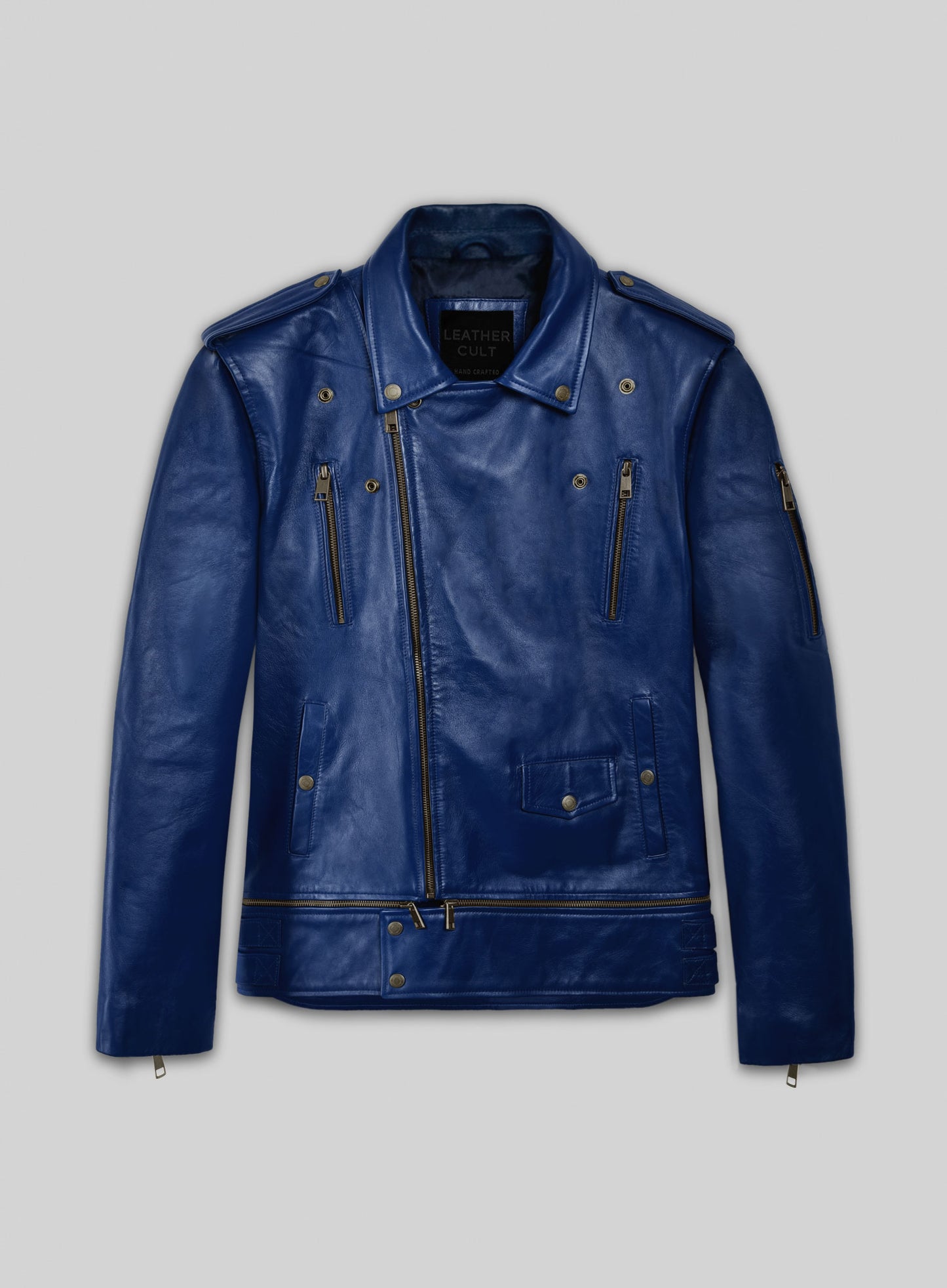 Rich Blue Trooper Biker Jacket