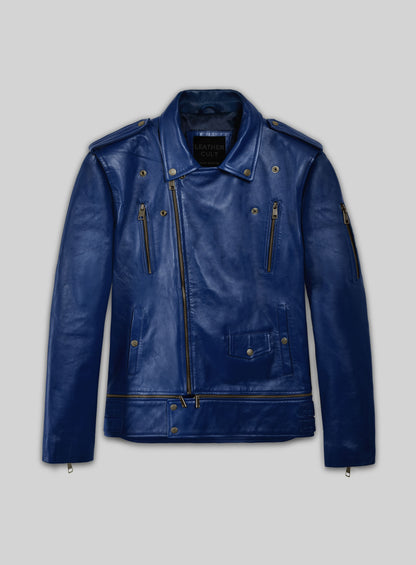 Rich Blue Trooper Biker Jacket