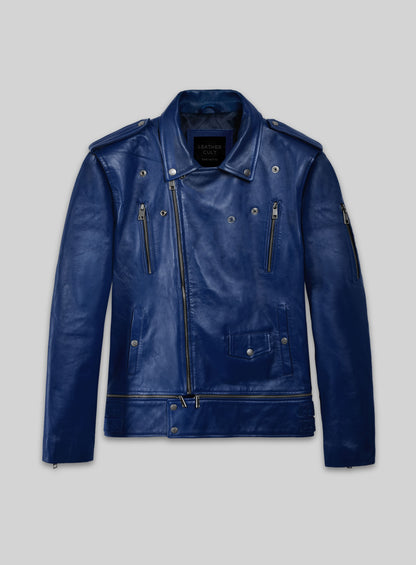 Rich Blue Trooper Biker Jacket