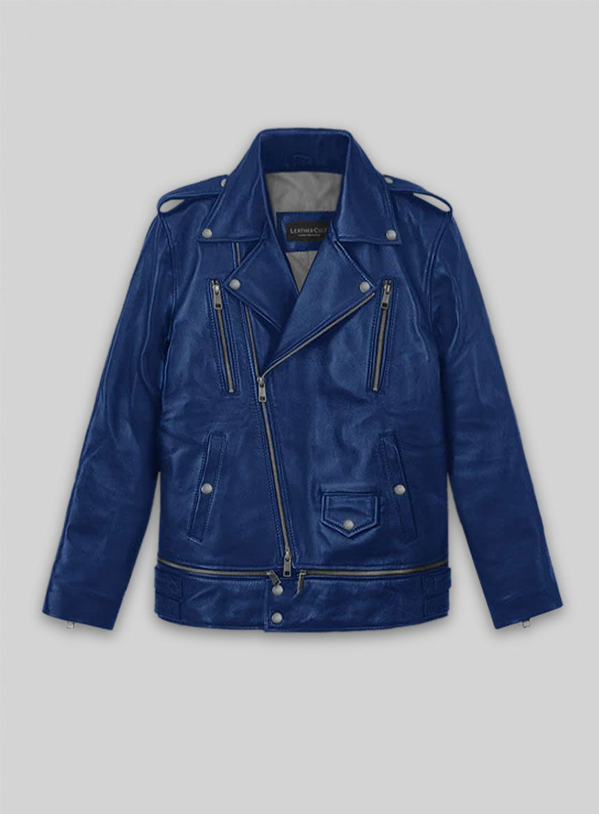 Rich Blue Trooper Biker Jacket