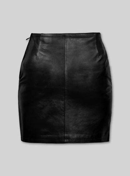 Rihanna Leather Skirt