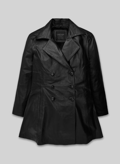 Rihanna Leather Trench Coat