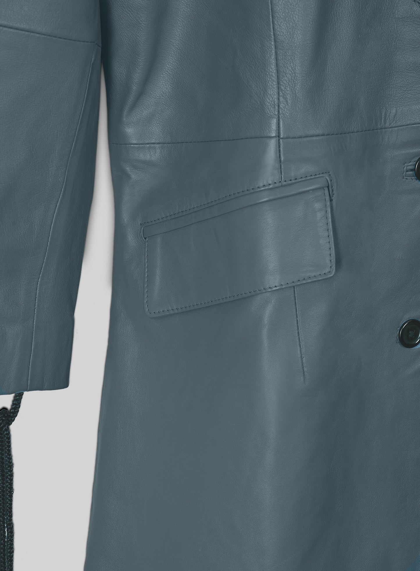 Rita Ora Leather Long Coat