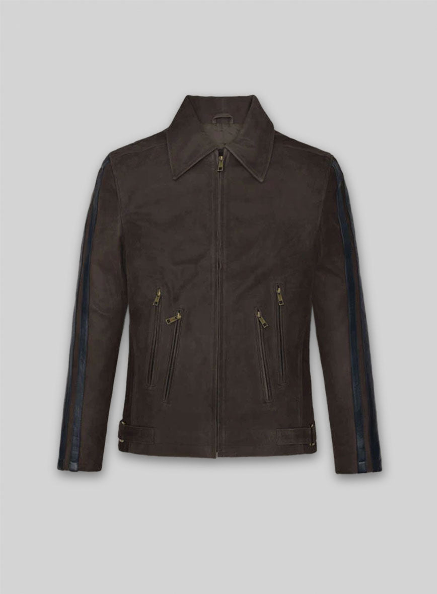 Vintage Brown Grain Robert Pattinson Leather Jacket #2