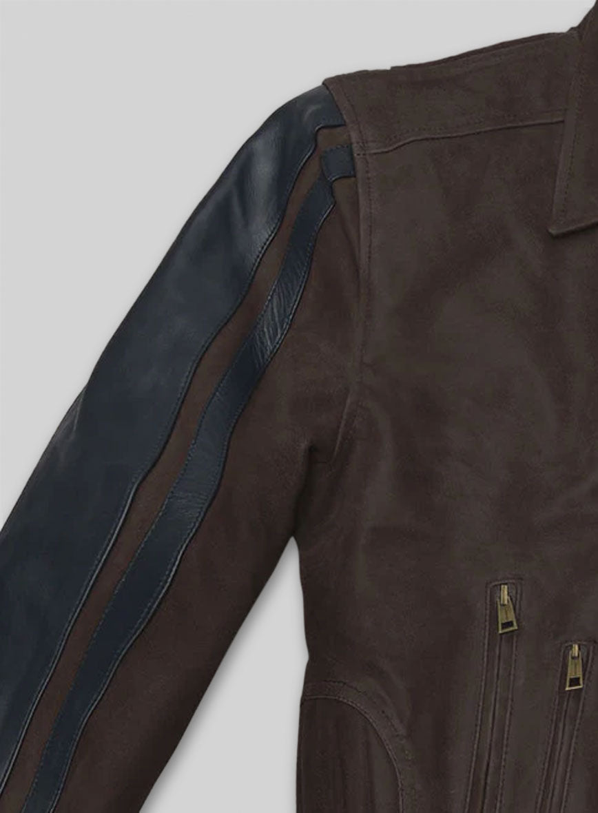 Vintage Brown Grain Robert Pattinson Leather Jacket #2