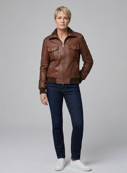 Robin Wright Leather Jacket #3