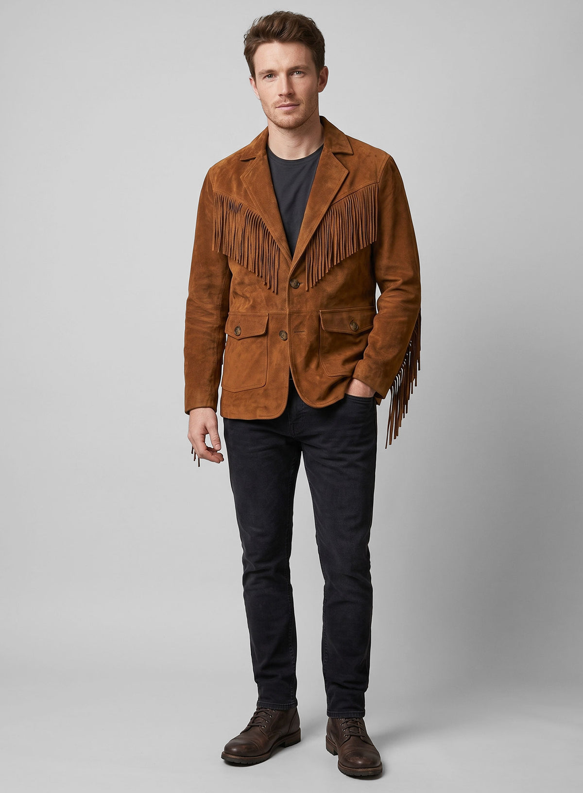Rodeo Frontier Fringe Suede Leather Blazer