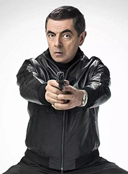 Rowan Atkinson Johnny English Strikes Again Leather Jacket - LeatherCult