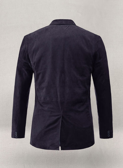 Dark Slate Purple Suede Leather Blazer - LeatherCult