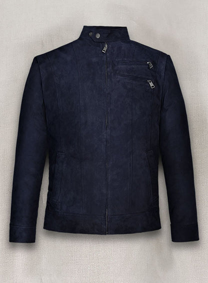 Dark Slate Purple Suede Leather Jacket # 700 - LeatherCult