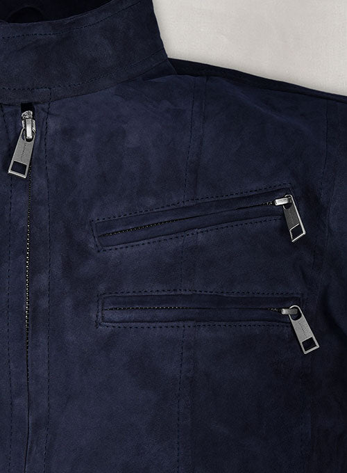 Dark Slate Purple Suede Leather Jacket # 700 - LeatherCult