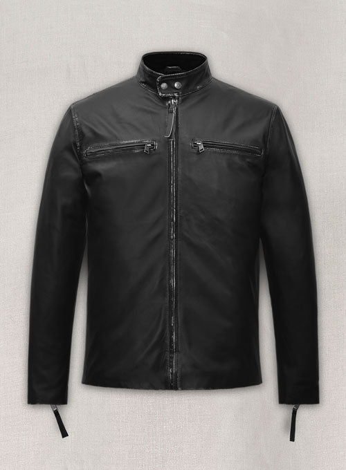 Rubbed Black Bradley Cooper Burnt Leather Jacket - LeatherCult